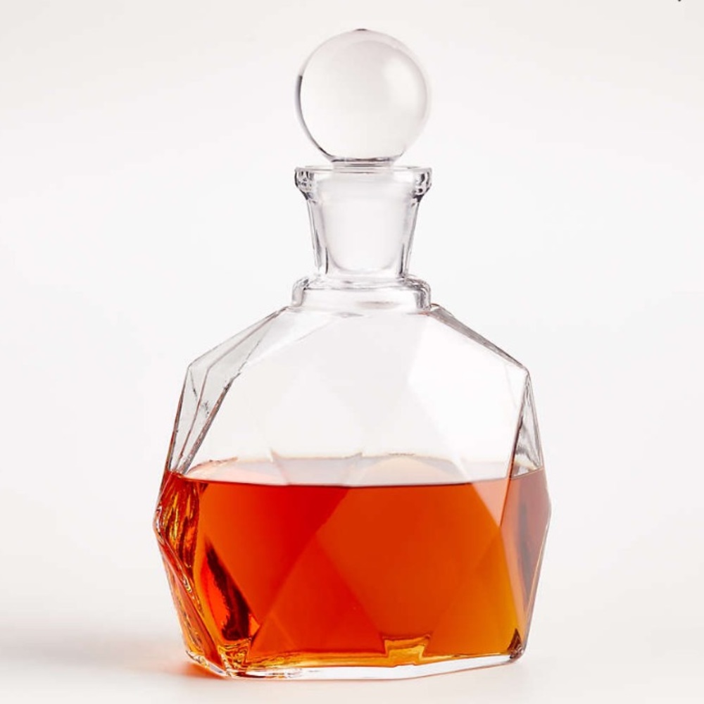 Crate & Barrel spectrum glass decanter NEW